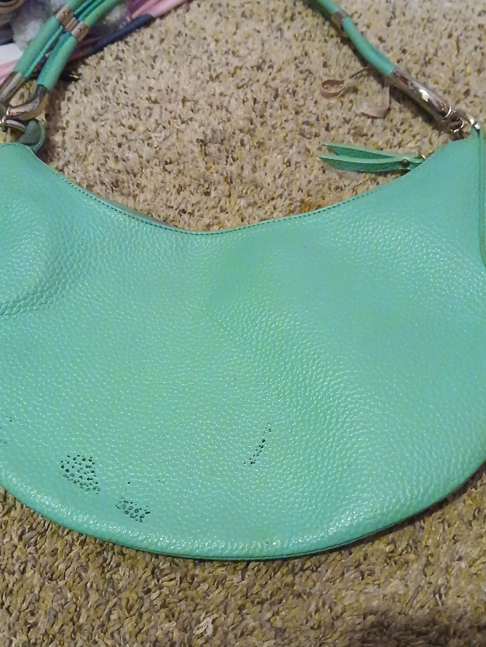 Women’s Mint Green Leather Shoulder Bag